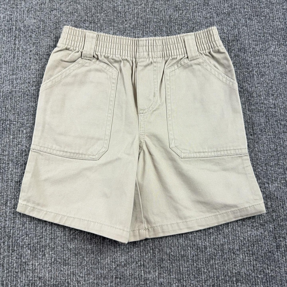 Wonder Kids Shorts Boys 4T Beige Khaki Twill Pull On Elastic Waist Casual Summer